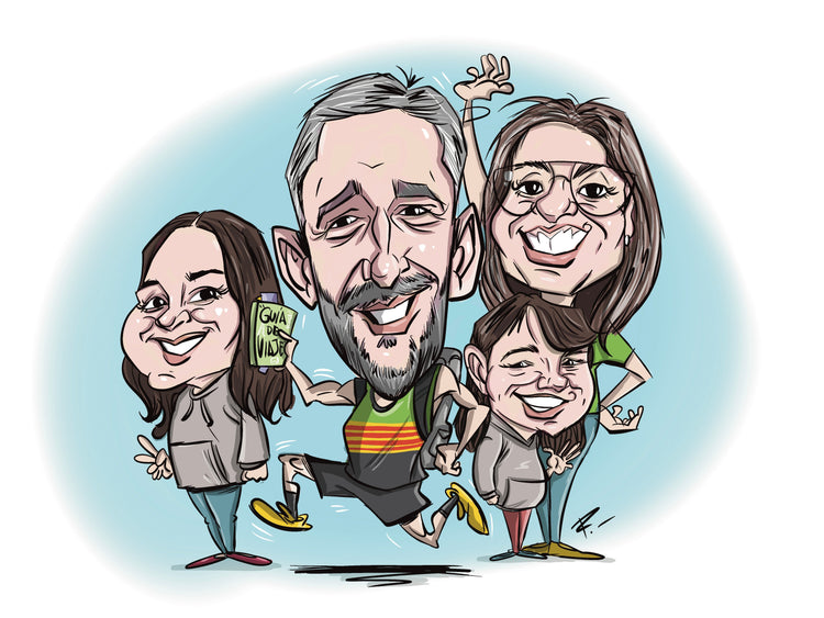 caricatura personalizada familiar